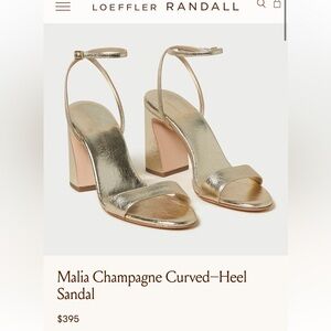 Loeffler Randall Malia 90MM Curved-Heel Sandals champagne gold